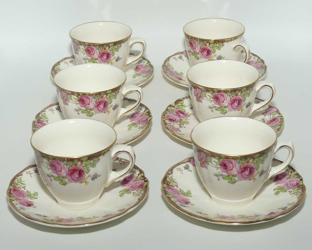 Royal Doulton English Rose set of 6 duos D6071 | Coffee size