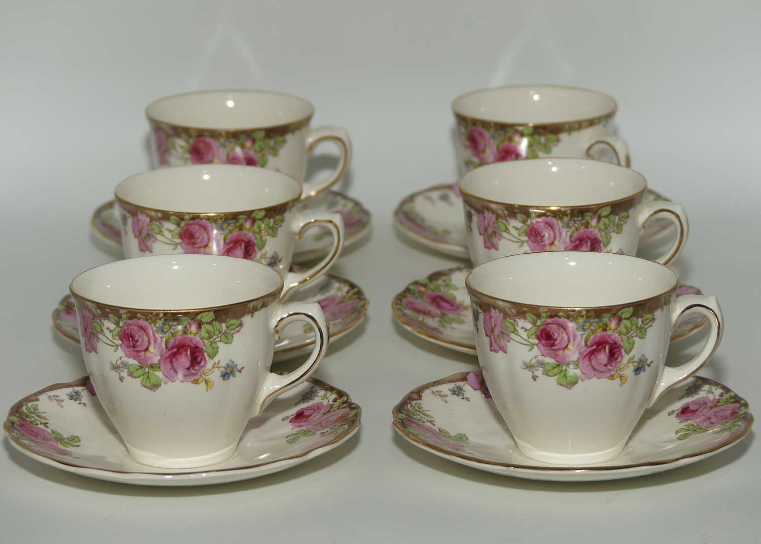 Royal Doulton English Rose set of 6 duos D6071 | Coffee size