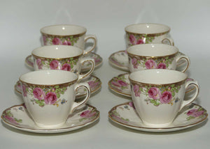 Royal Doulton English Rose set of 6 duos D6071 | Coffee size