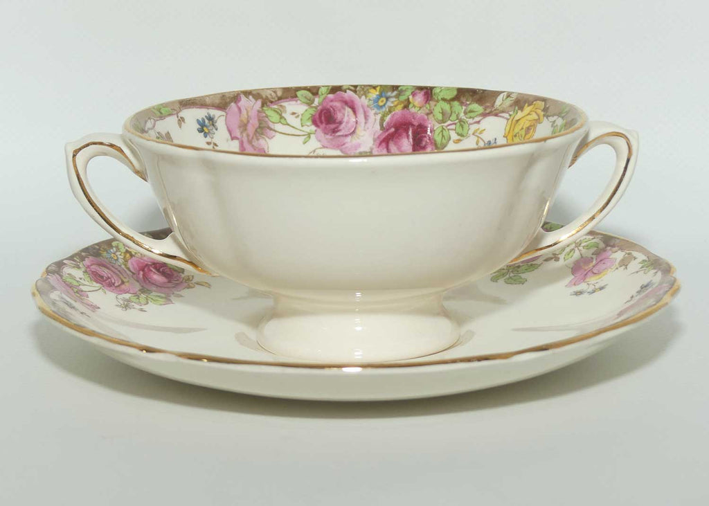 Royal Doulton English Rose handled coupe and underplate D6071
