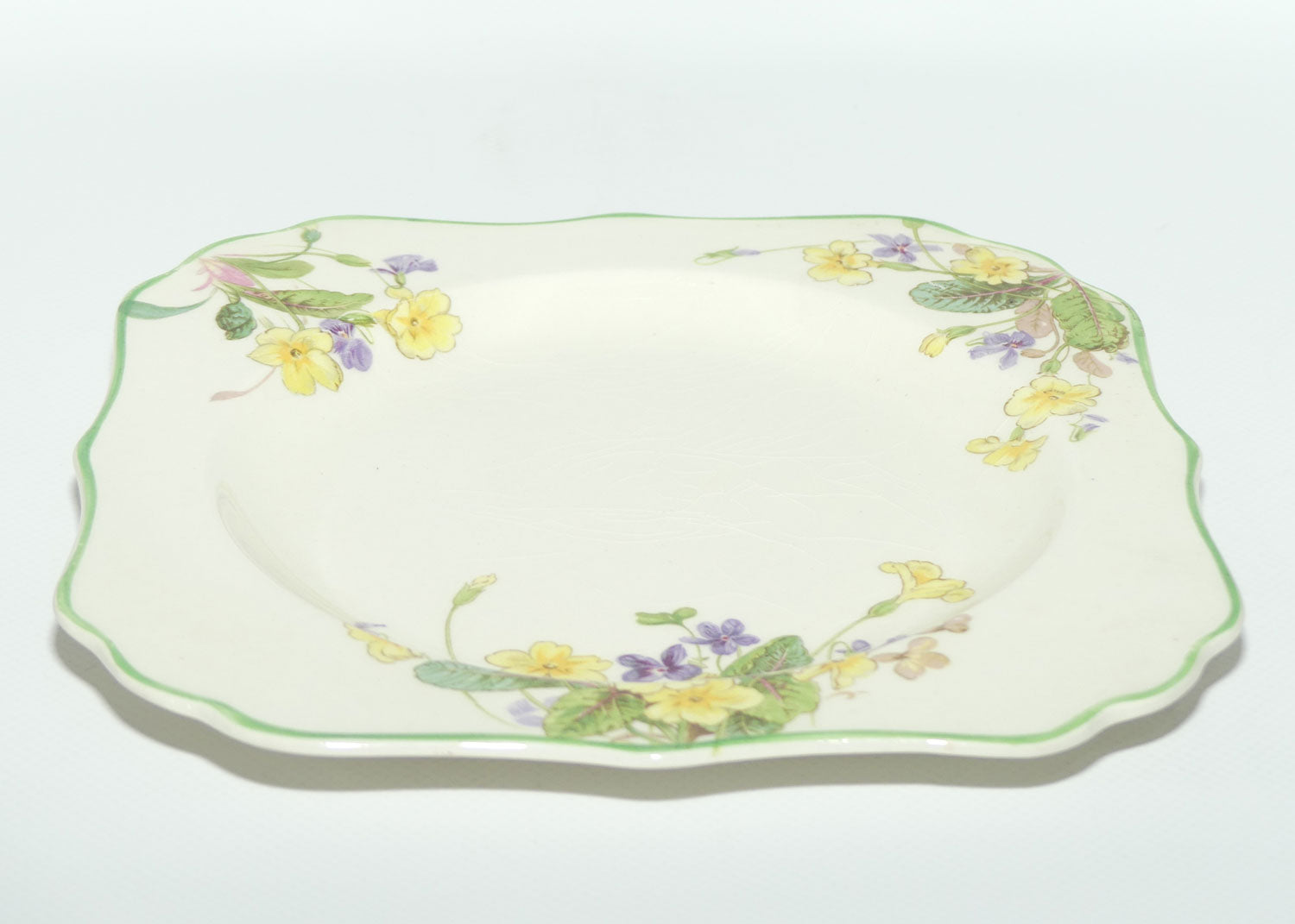 Royal Doulton April pattern square cabinet plate D6078