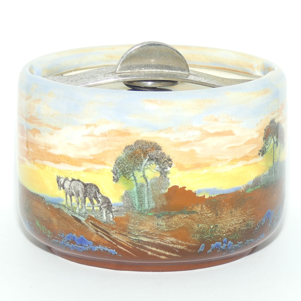 Royal Doulton tobacco jar Ploughing D6162
