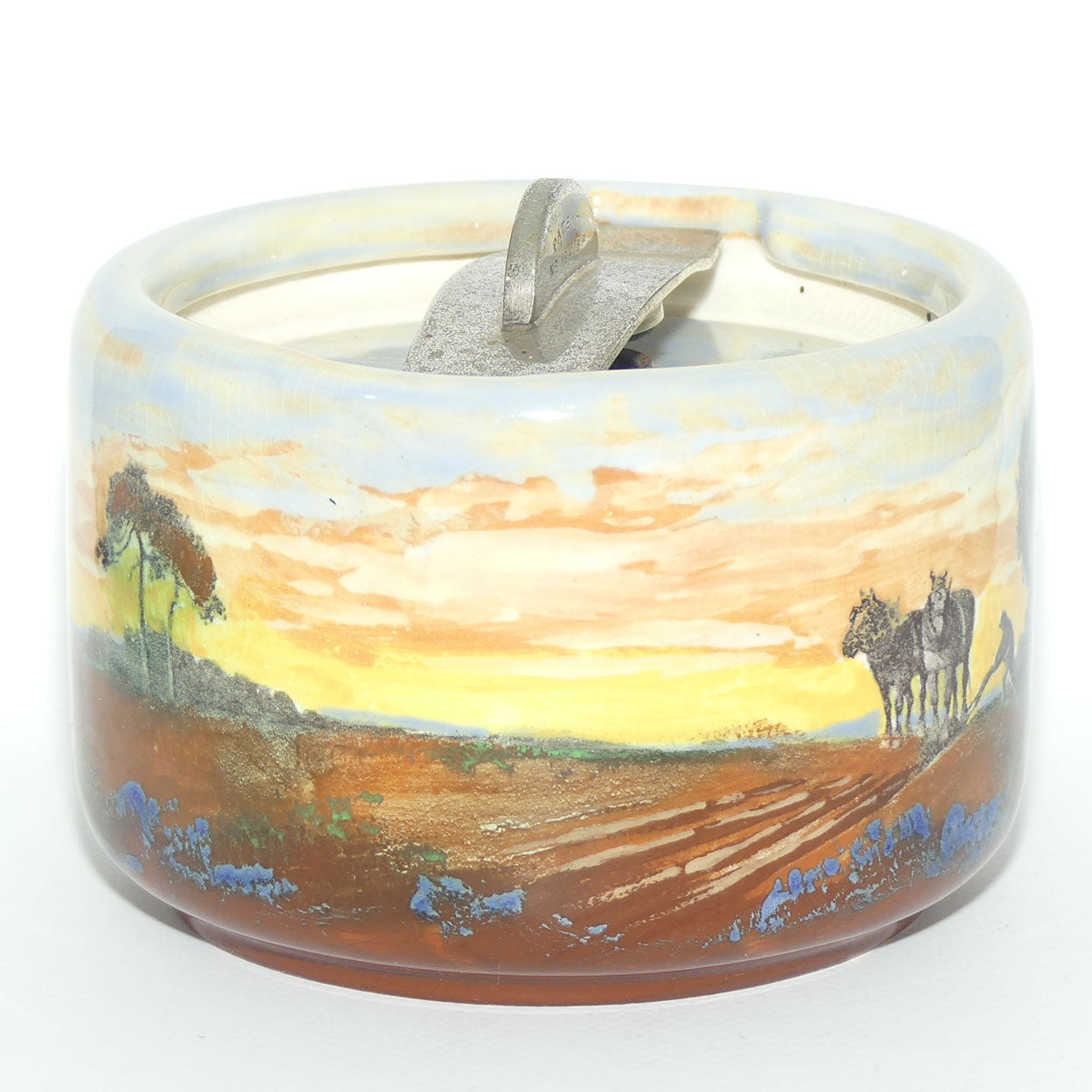 Royal Doulton tobacco jar Ploughing D6162