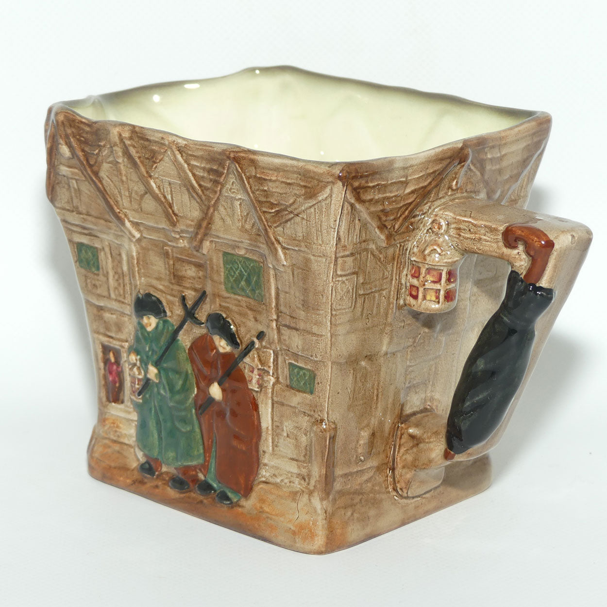 Royal Doulton Dickens G Low Relief Old London jug | Depicts London in Dicken's Day with Old Charley and Sairey Gamp D6291