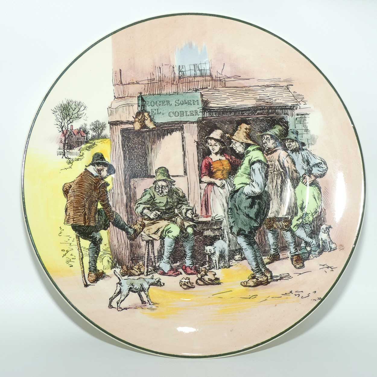 Royal Doulton Old English Scenes plate D6302 | Roger Solomel Cobbler 