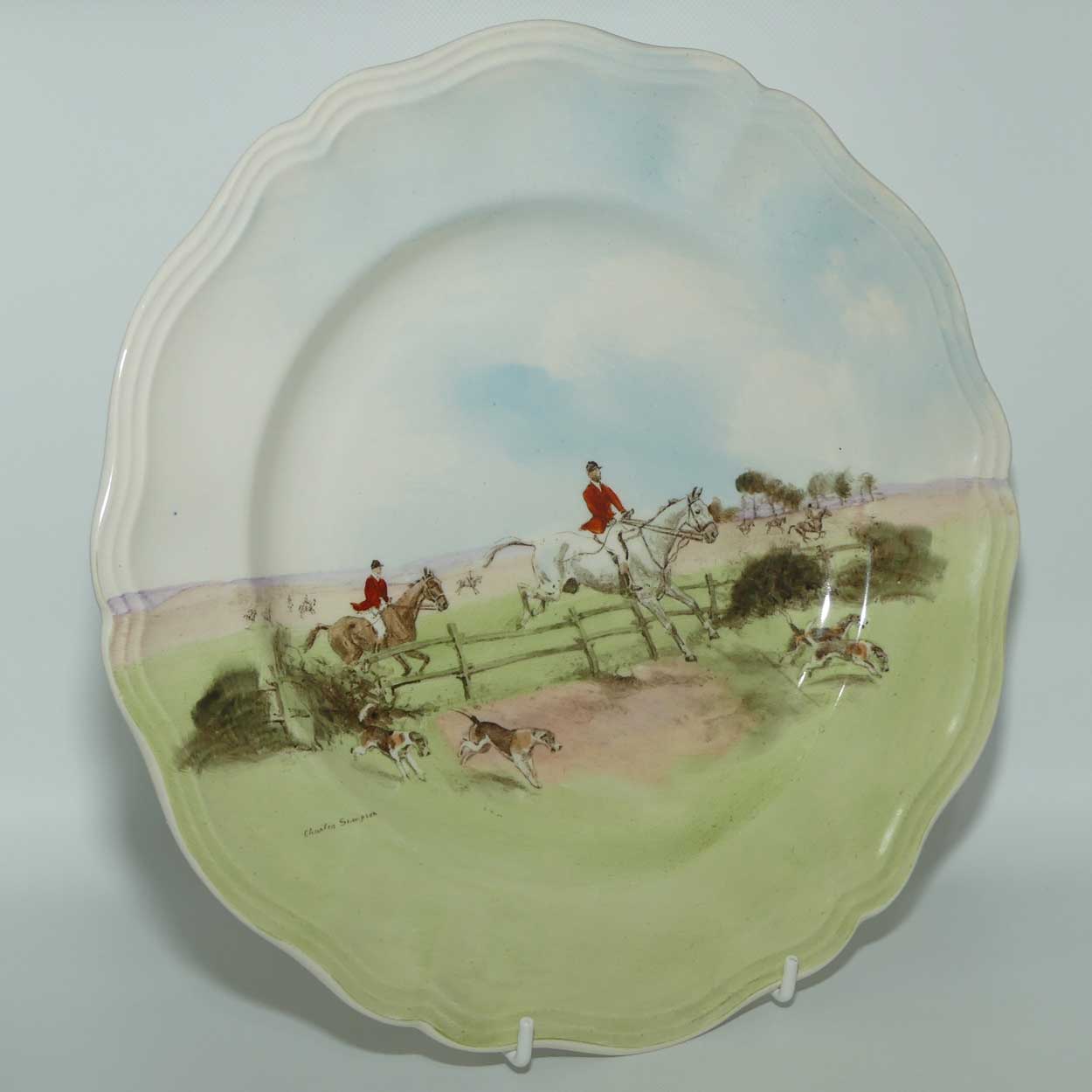 Royal Doulton Fox Hunting round plate | 27cm | Posts and Rails | D6326 by Charles Simpson
