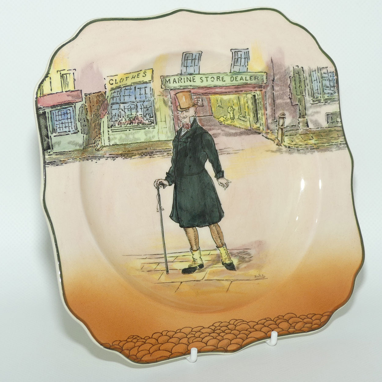 Royal Doulton Dickens Mr Micawber square plate D6327 | 20cm