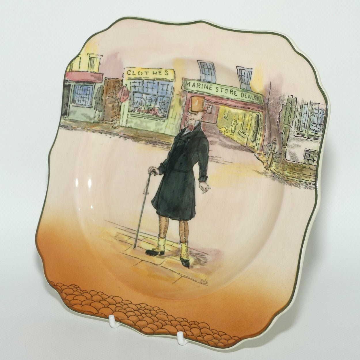Royal Doulton Dickens Mr Micawber square plate D6327 | 20cm
