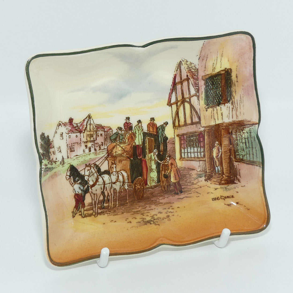 Royal Doulton Old English Coaching Scenes pin tray D6393