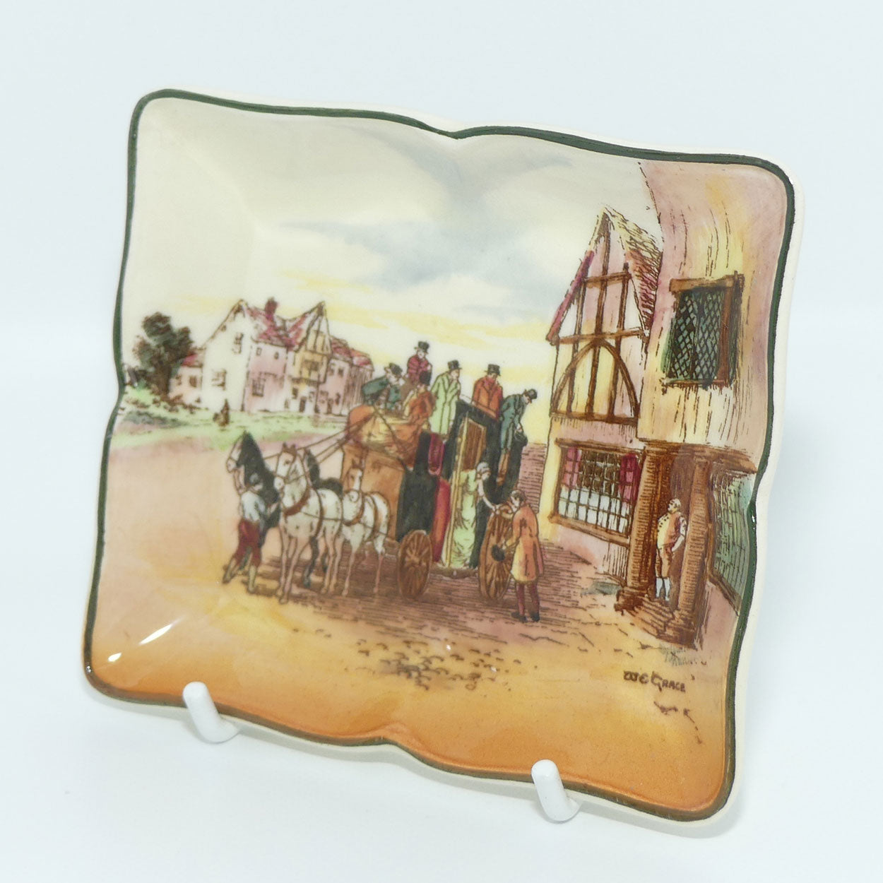 Royal Doulton Old English Coaching Scenes pin tray D6393