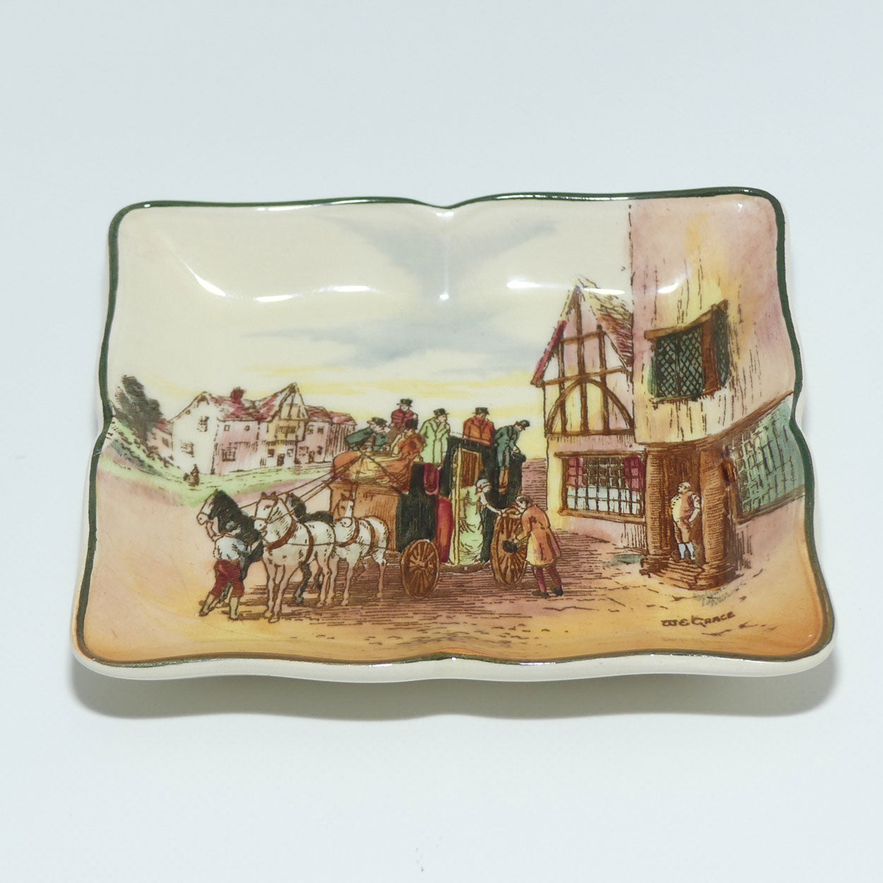 Royal Doulton Old English Coaching Scenes pin tray D6393