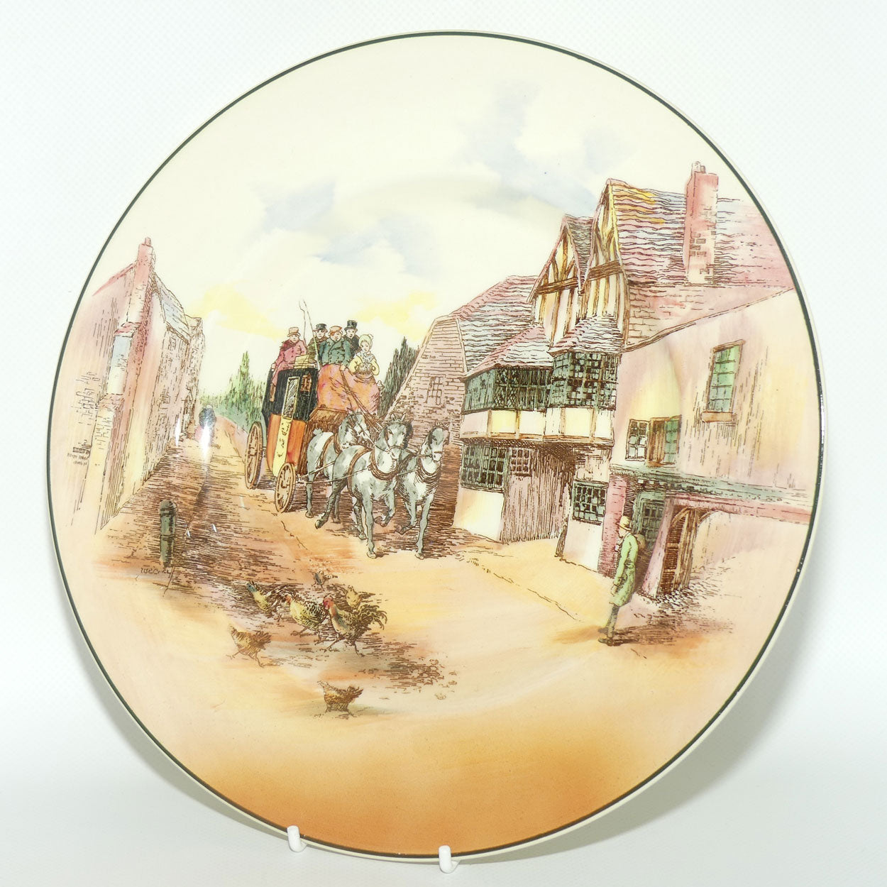 Royal Doulton Old English Coaching Scenes plate D6393 | Scattered Chickens | 26cm | #1