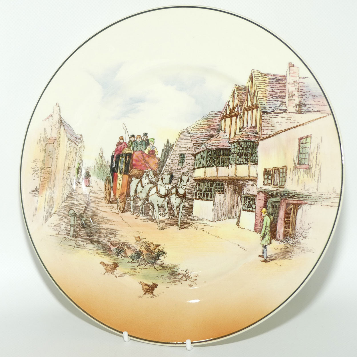 Royal Doulton Old English Coaching Scenes plate D6393 | Scattered Chickens | 26cm | #3