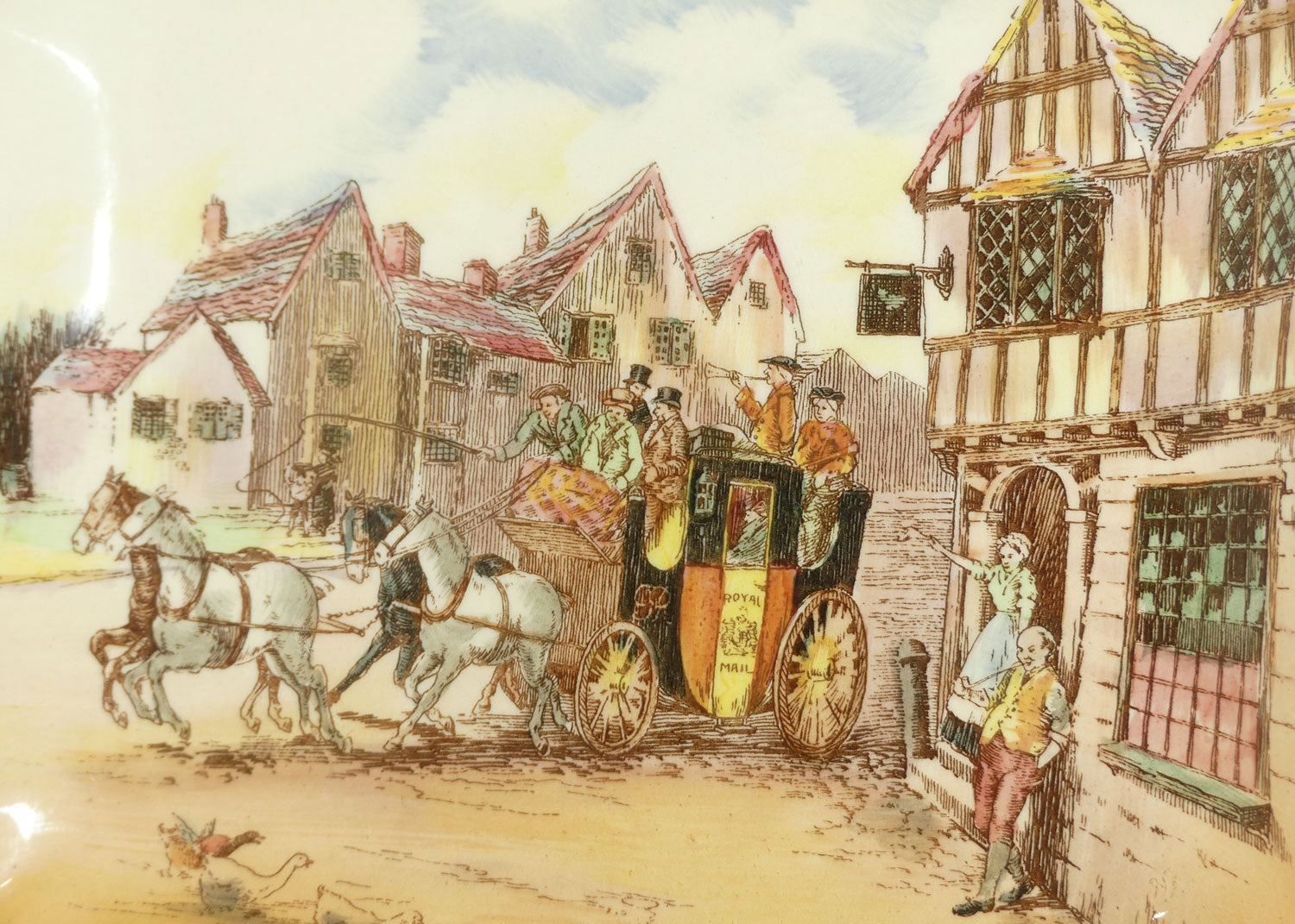 Royal Doulton Old English Coaching Scenes rectangular tray | 7979 | D6393 | #1