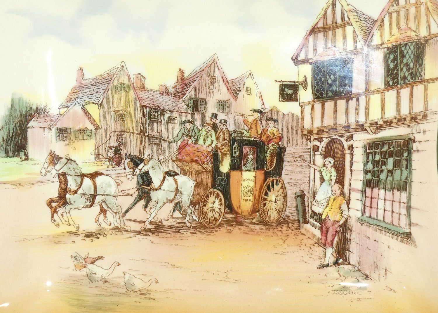 Royal Doulton Old English Coaching Scenes rectangular tray | 7979 | D6393 | #2