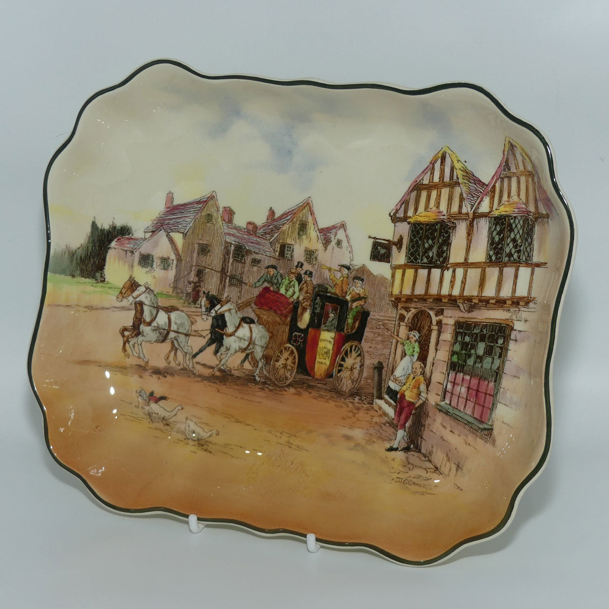Royal Doulton Old English Coaching Scenes rectangular bowl | 8237 | D6393