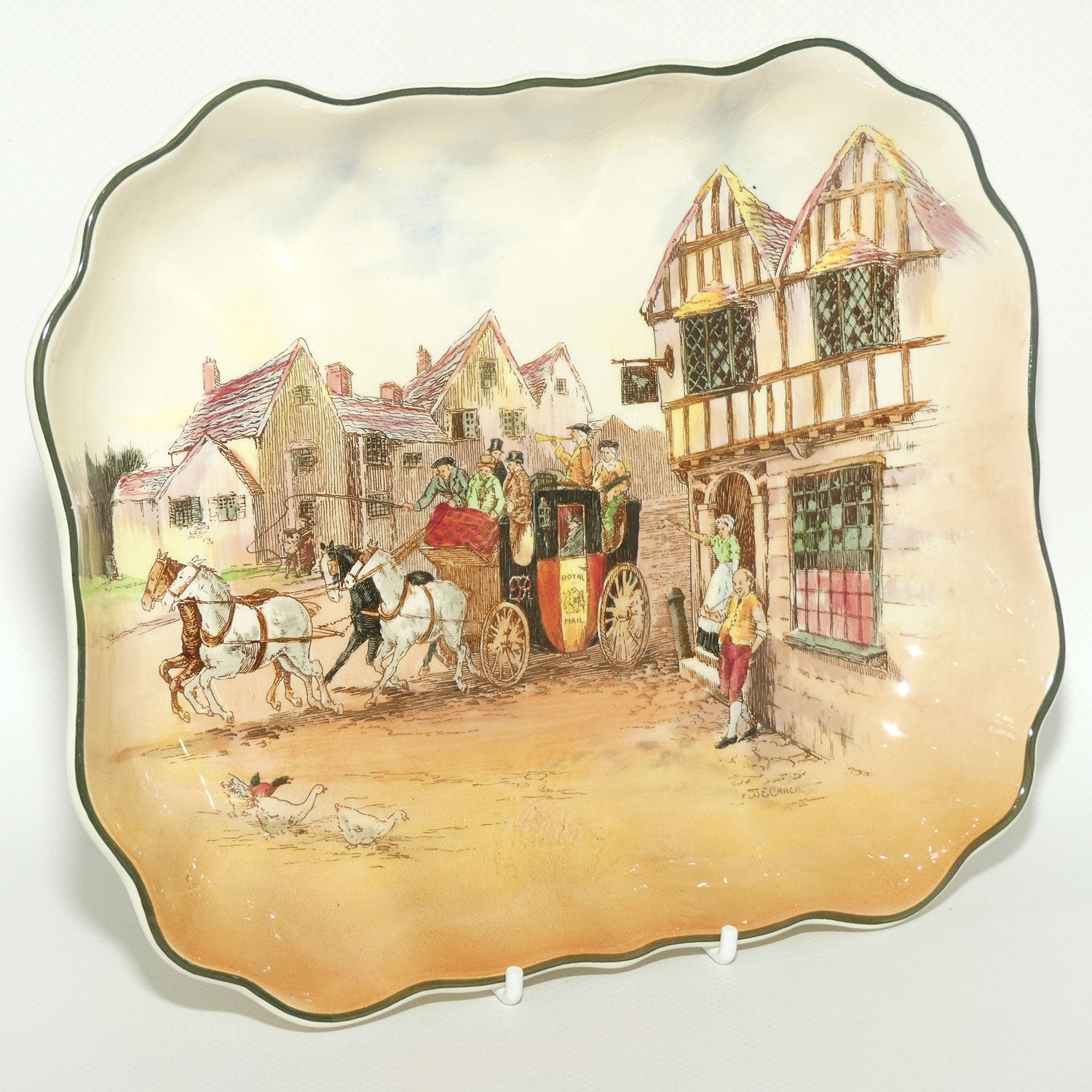 Royal Doulton Old English Coaching Scenes rectangular bowl | 8237 | D6393