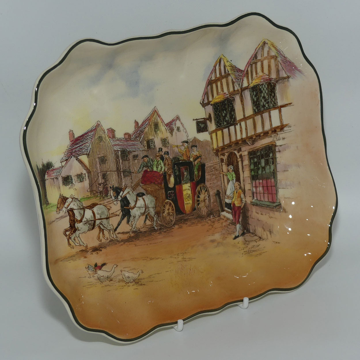 Royal Doulton Old English Coaching Scenes rectangular bowl | 8237 | D6393
