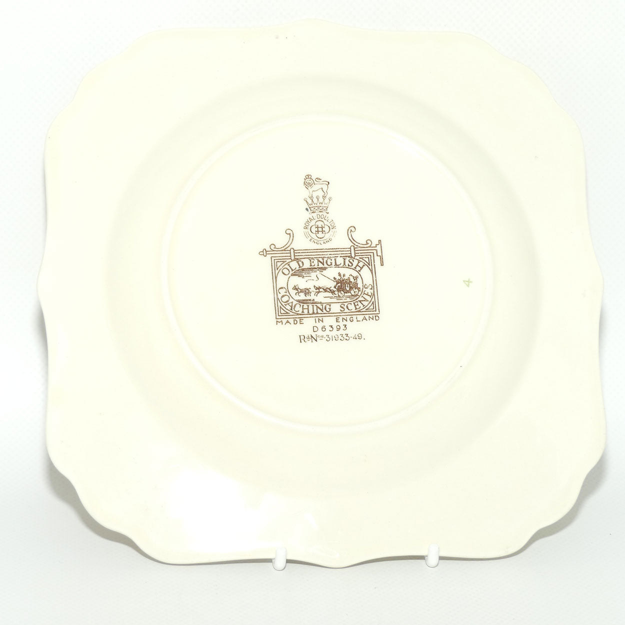 Royal Doulton Old English Coaching Scenes square cabinet plate D6393 | #1