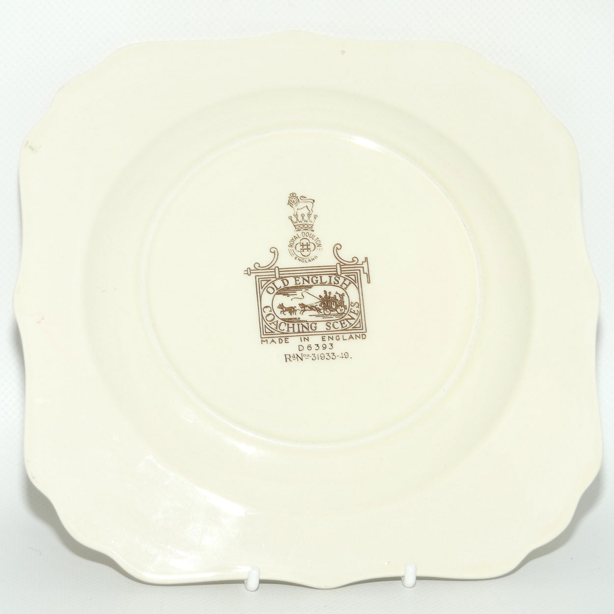 Royal Doulton Old English Coaching Scenes square cabinet plate D6393 | #3