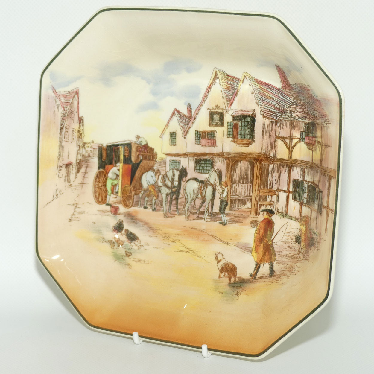 Royal Doulton Old English Coaching Scenes square bowl | D6393