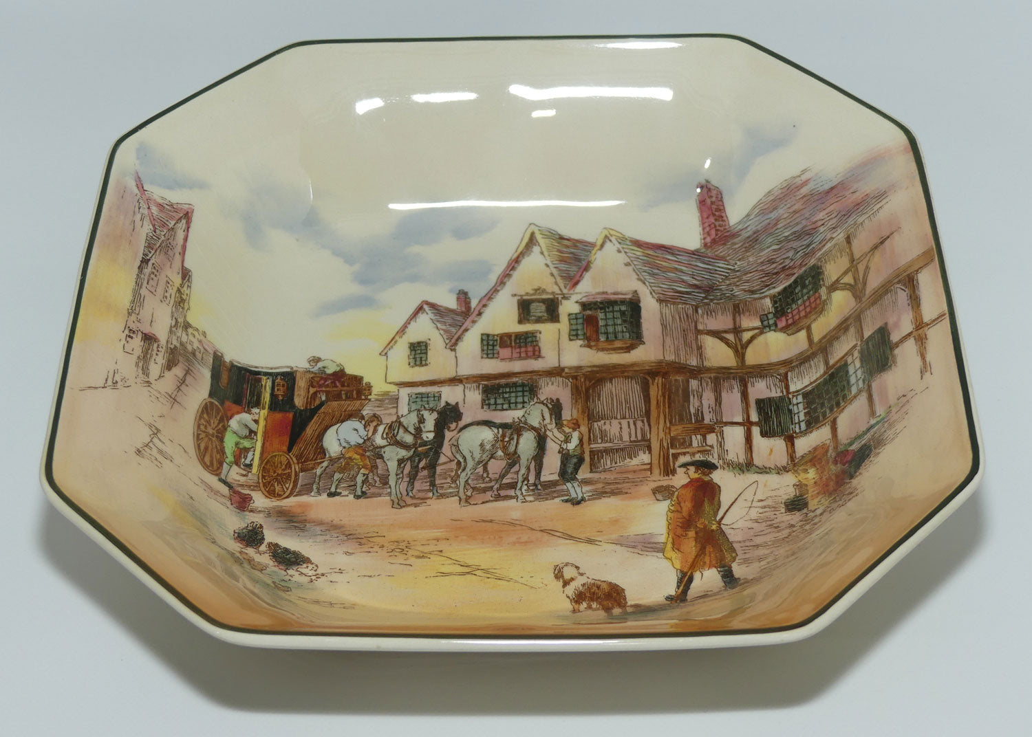 Royal Doulton Old English Coaching Scenes square bowl #1 | D6393