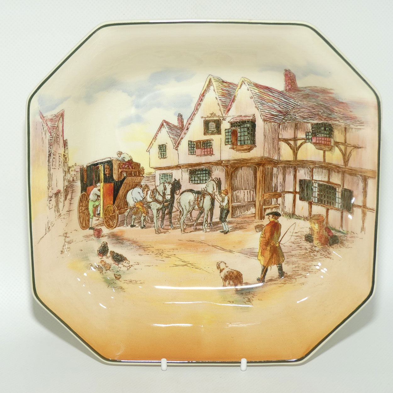 Royal Doulton Old English Coaching Scenes square bowl | D6393