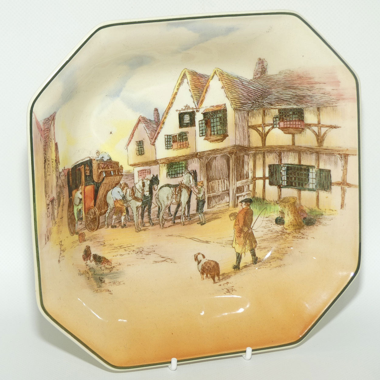 Royal Doulton Old English Coaching Scenes square bowl | D6393 | #2