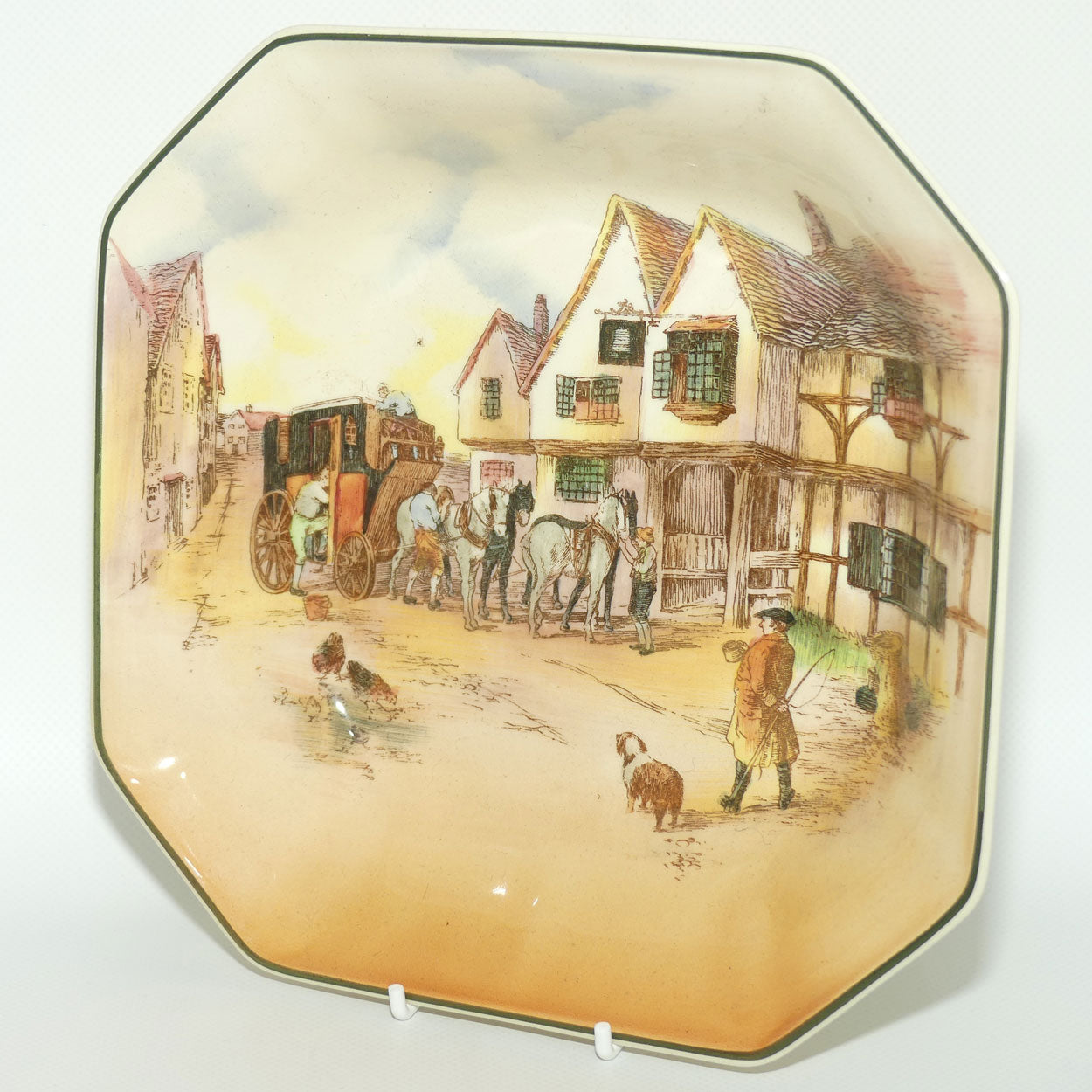 Royal Doulton Old English Coaching Scenes square bowl | D6393 | #2