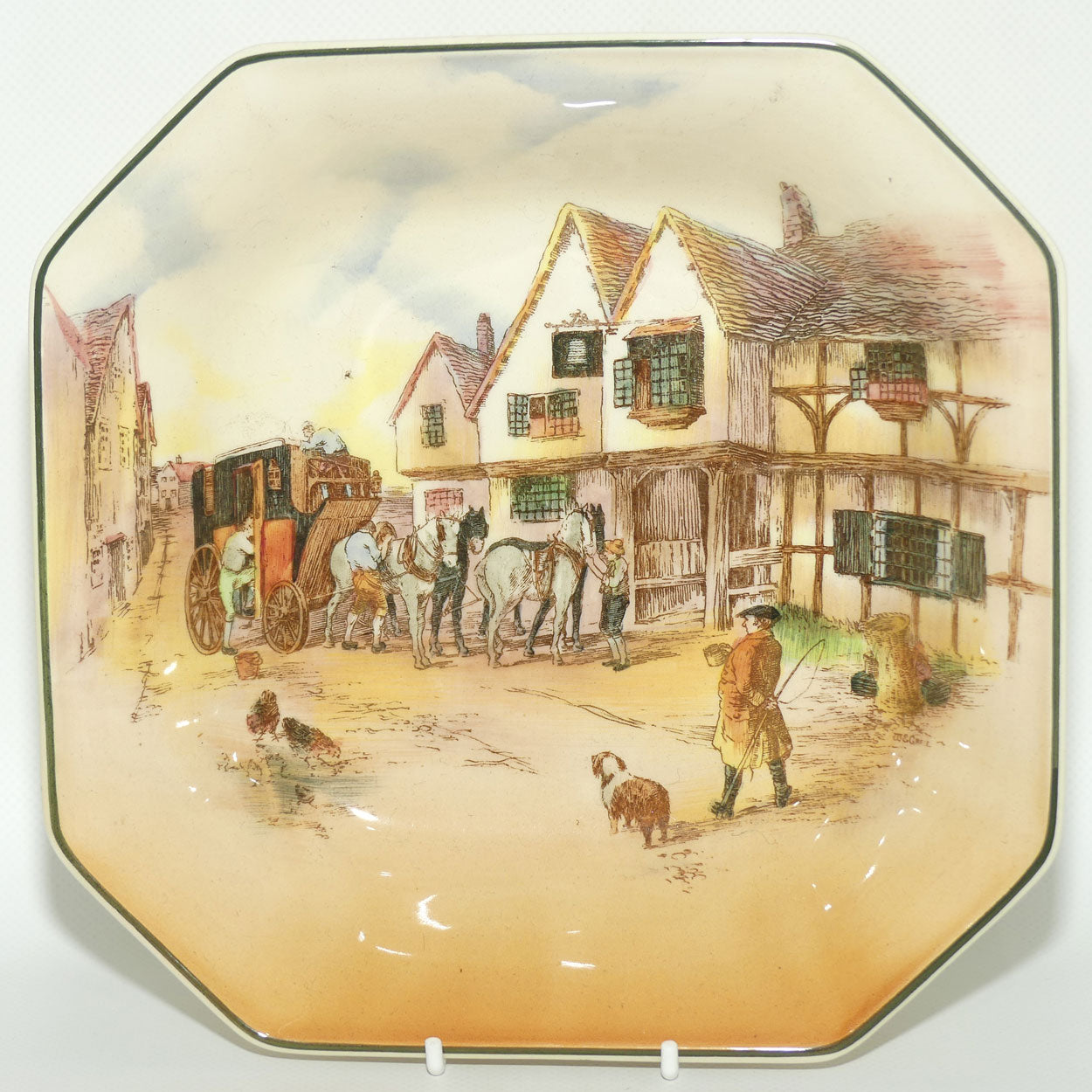 Royal Doulton Old English Coaching Scenes square bowl | D6393 | #2