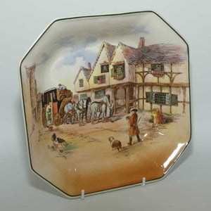 Royal Doulton Old English Coaching Scenes square bowl | D6393 | minor crazing