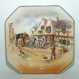 Royal Doulton Old English Coaching Scenes square bowl | D6393 | minor crazing