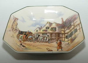 Royal Doulton Old English Coaching Scenes square bowl | D6393 | minor crazing