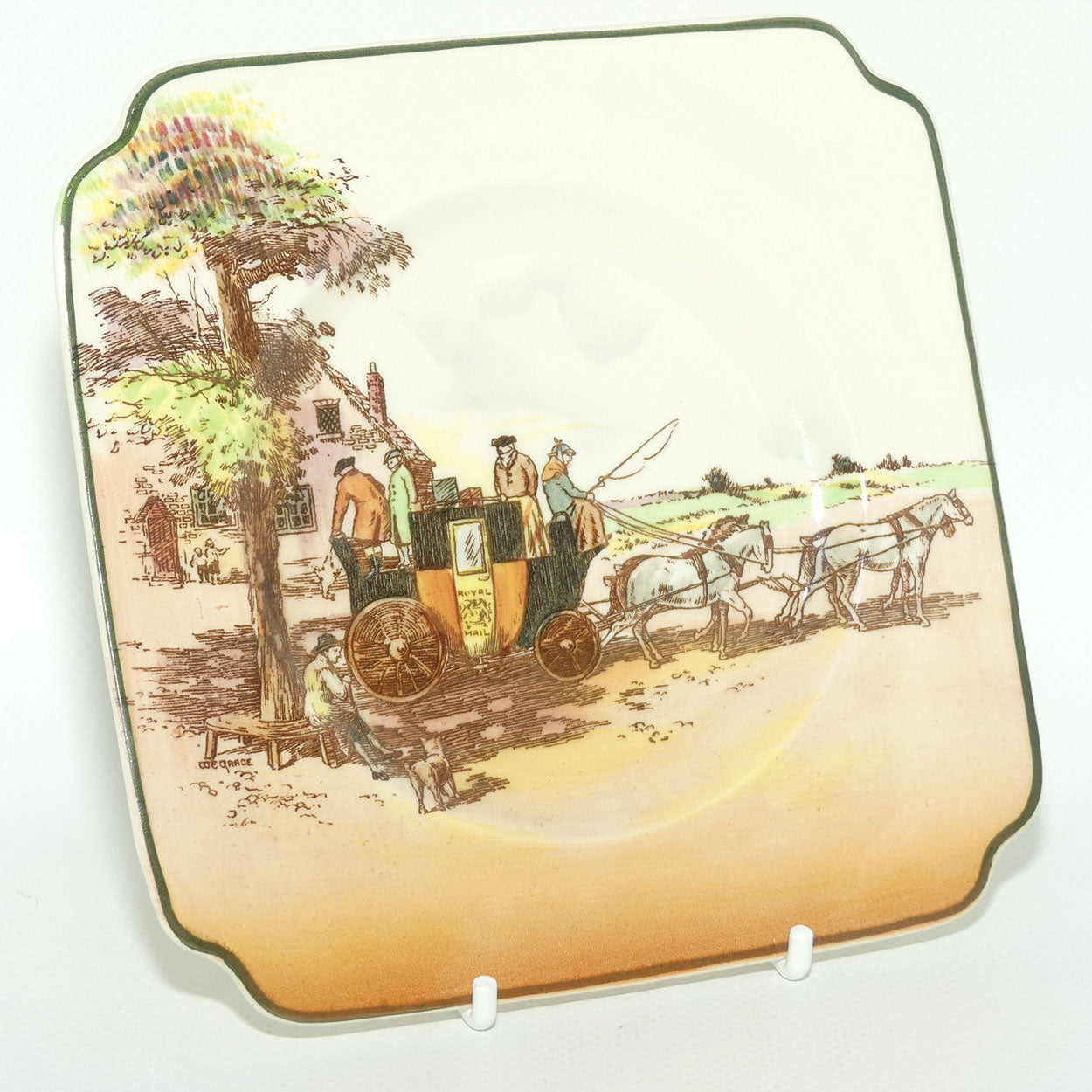 Royal Doulton Old English Coaching Scenes sandwich plate D6393