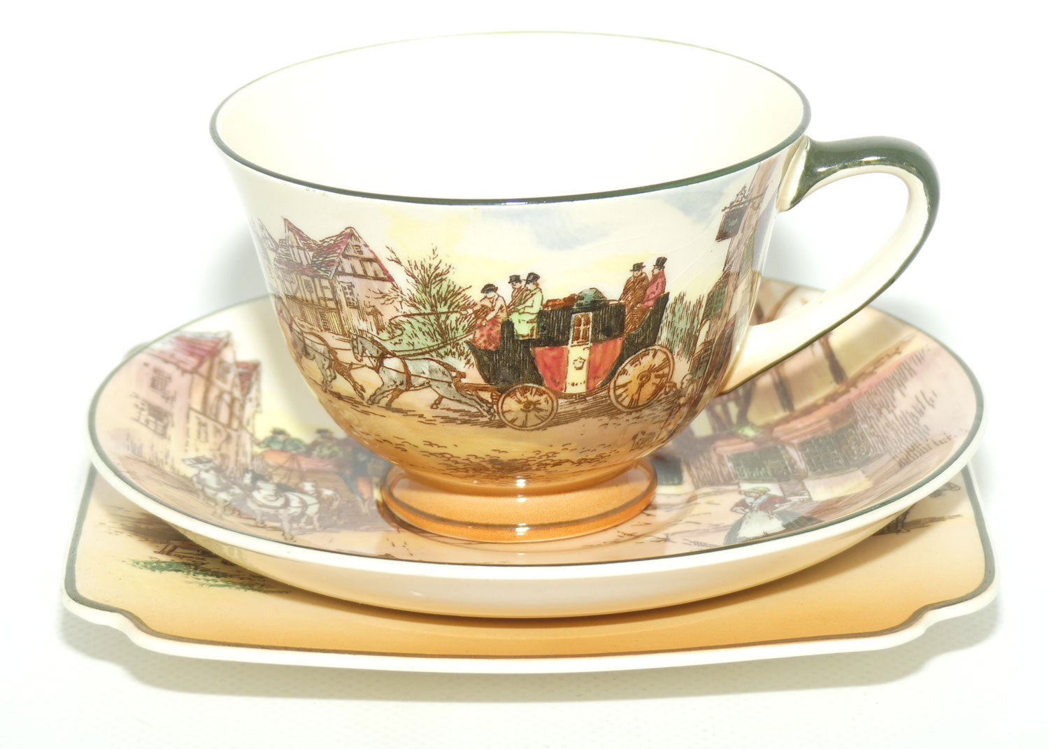 Royal Doulton Old English Coaching Scenes tea trio D6393