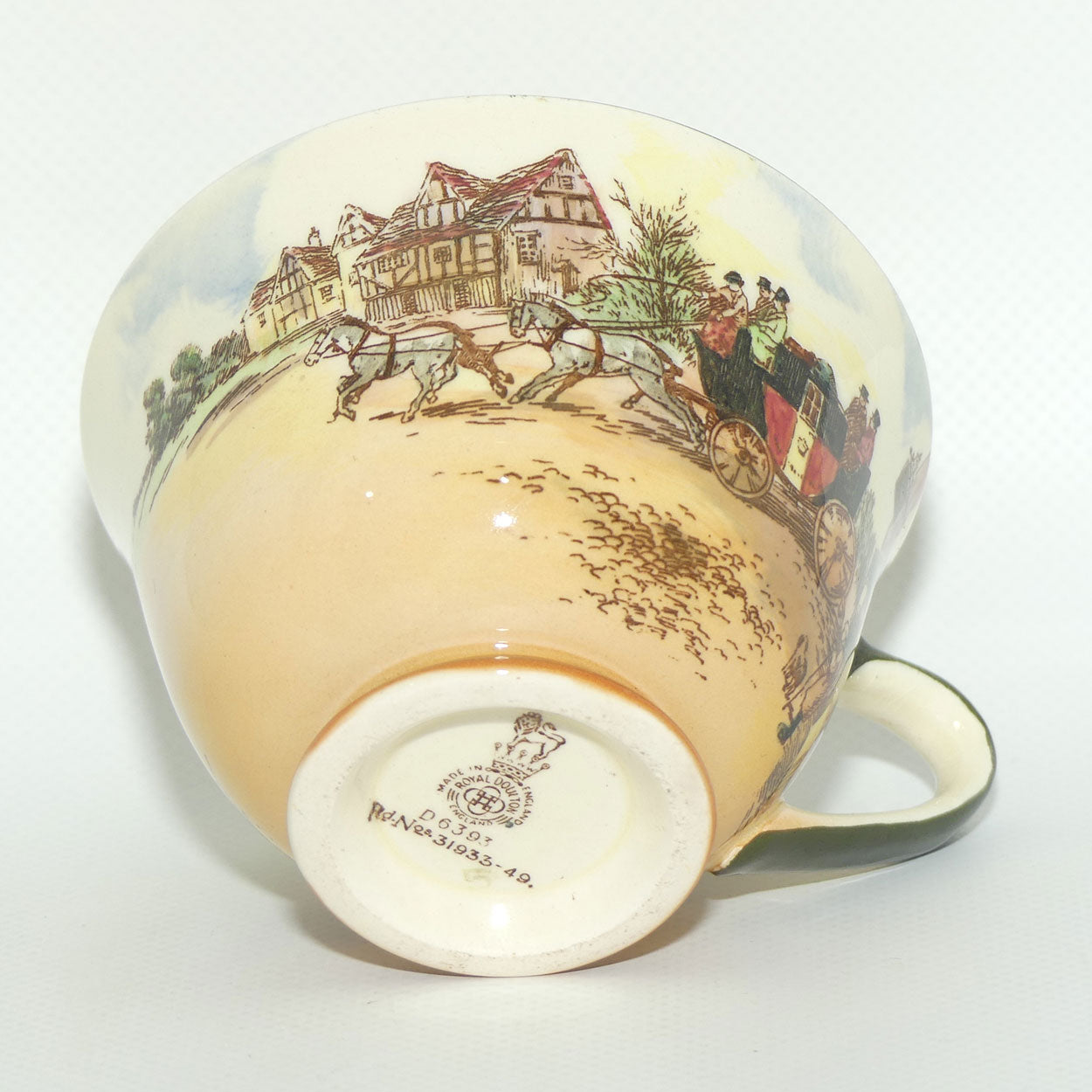 Royal Doulton Old English Coaching Scenes tea trio D6393