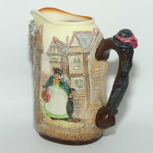 Royal Doulton Dickens G Low Relief Sairey Gamp jug with Hat and Umbrella handle D6395 | #1