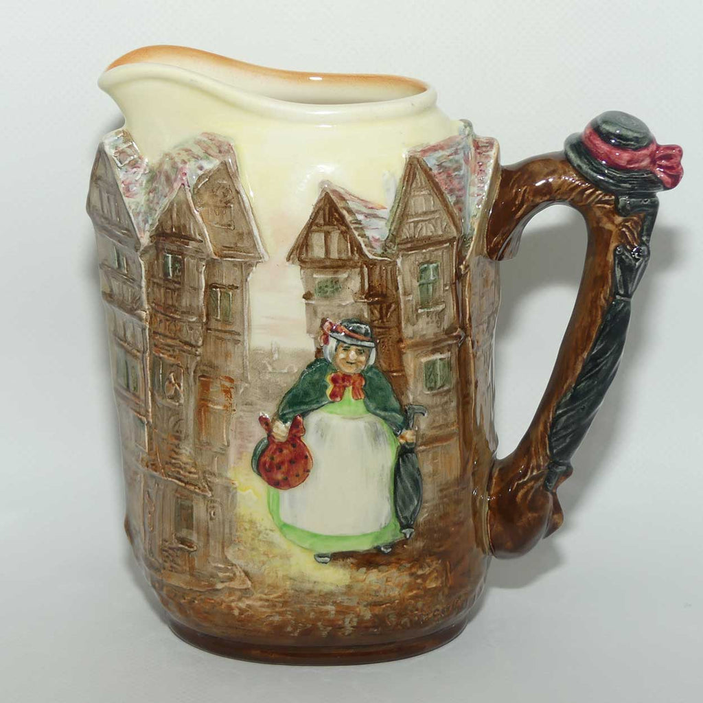 Royal Doulton Dickens G Low Relief Sairey Gamp jug with Hat and Umbrella handle D6395 | #2