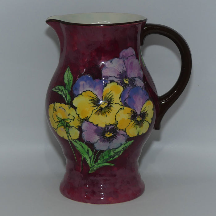 Royal Doulton Pansy D6402 large jug | Flowers on Mottled Background