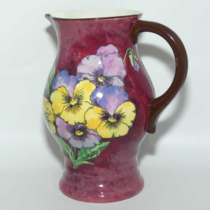 Royal Doulton Pansy D6402 large jug | Flowers on Mottled Background