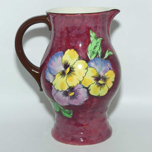 Royal Doulton Pansy D6402 large jug | Flowers on Mottled Background