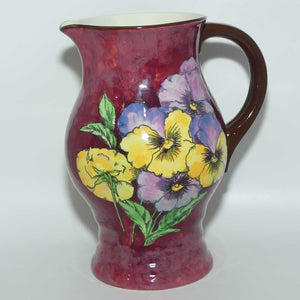 Royal Doulton Pansy D6402 large jug | Flowers on Mottled Background