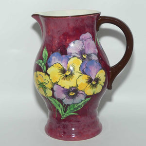 Royal Doulton Pansy D6402 large jug | Flowers on Mottled Background