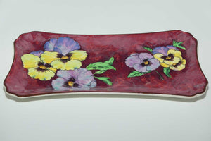 Royal Doulton Pansy D6402 sandwich tray | Flowers on Mottled Background