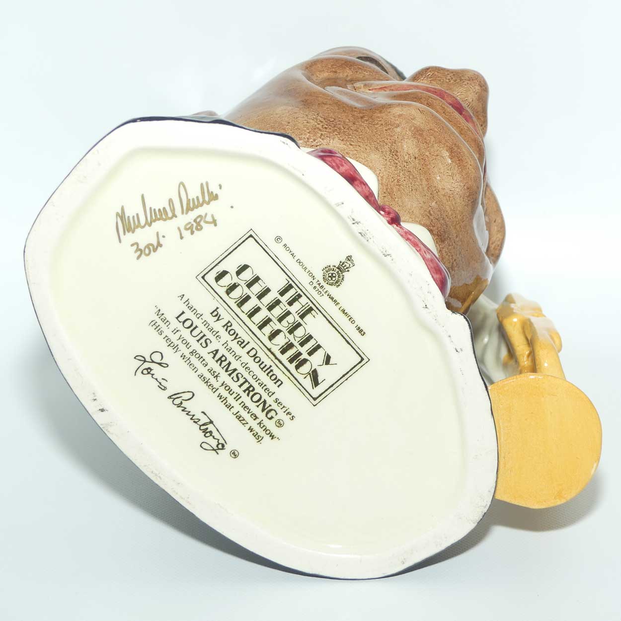 D6707 Royal Doulton large character jug Louis Armstrong | Celebrities Collection | signed