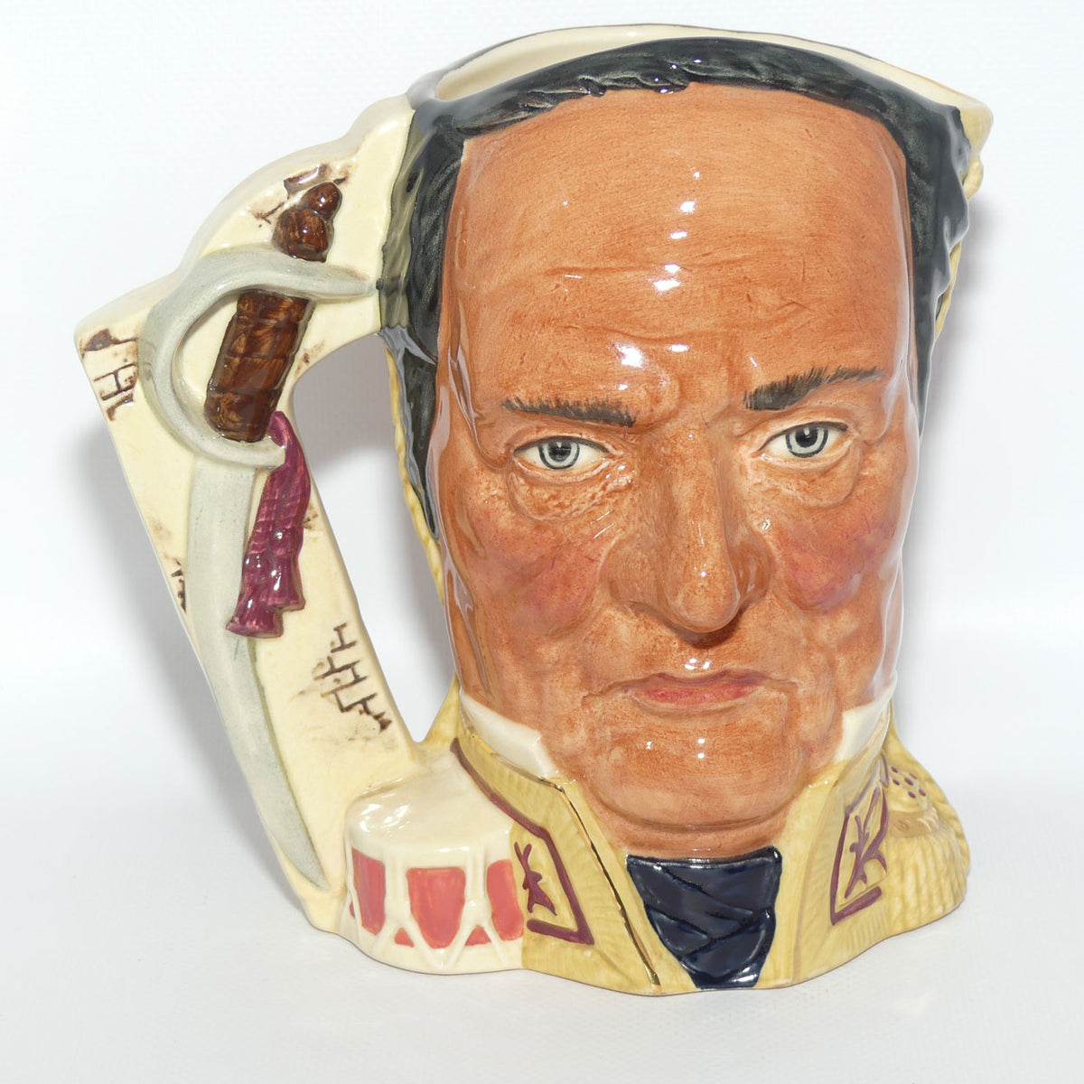 D6729 Royal Doulton large character jug Davy Crockett and Antonio Lopez De Santa Anna | LE 3451