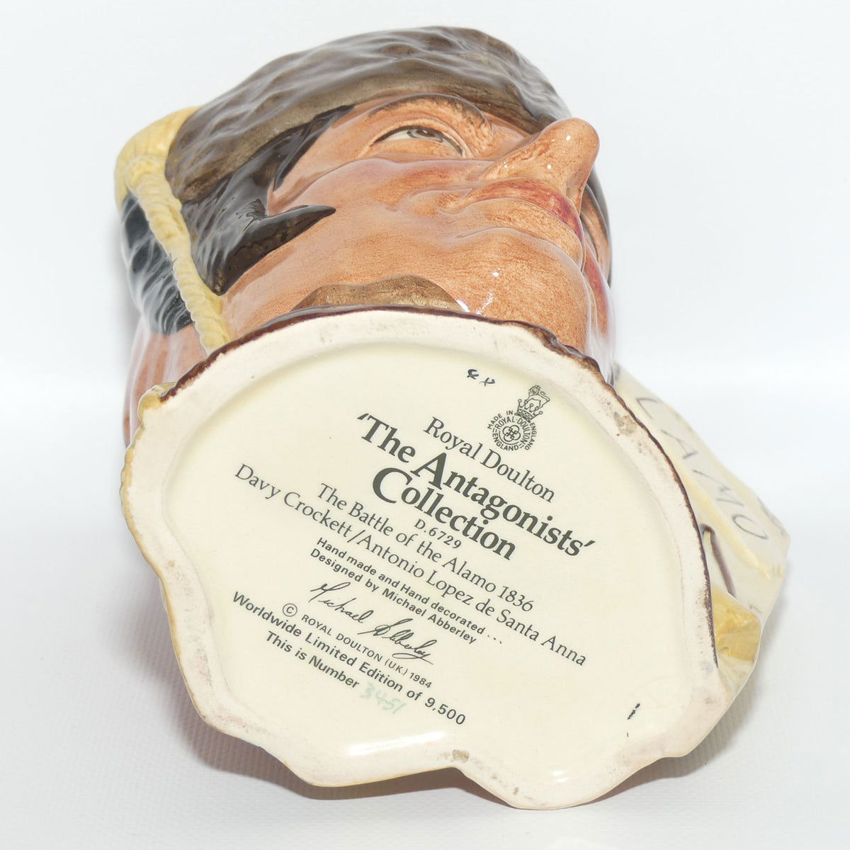 D6729 Royal Doulton large character jug Davy Crockett and Antonio Lopez De Santa Anna | LE 3451