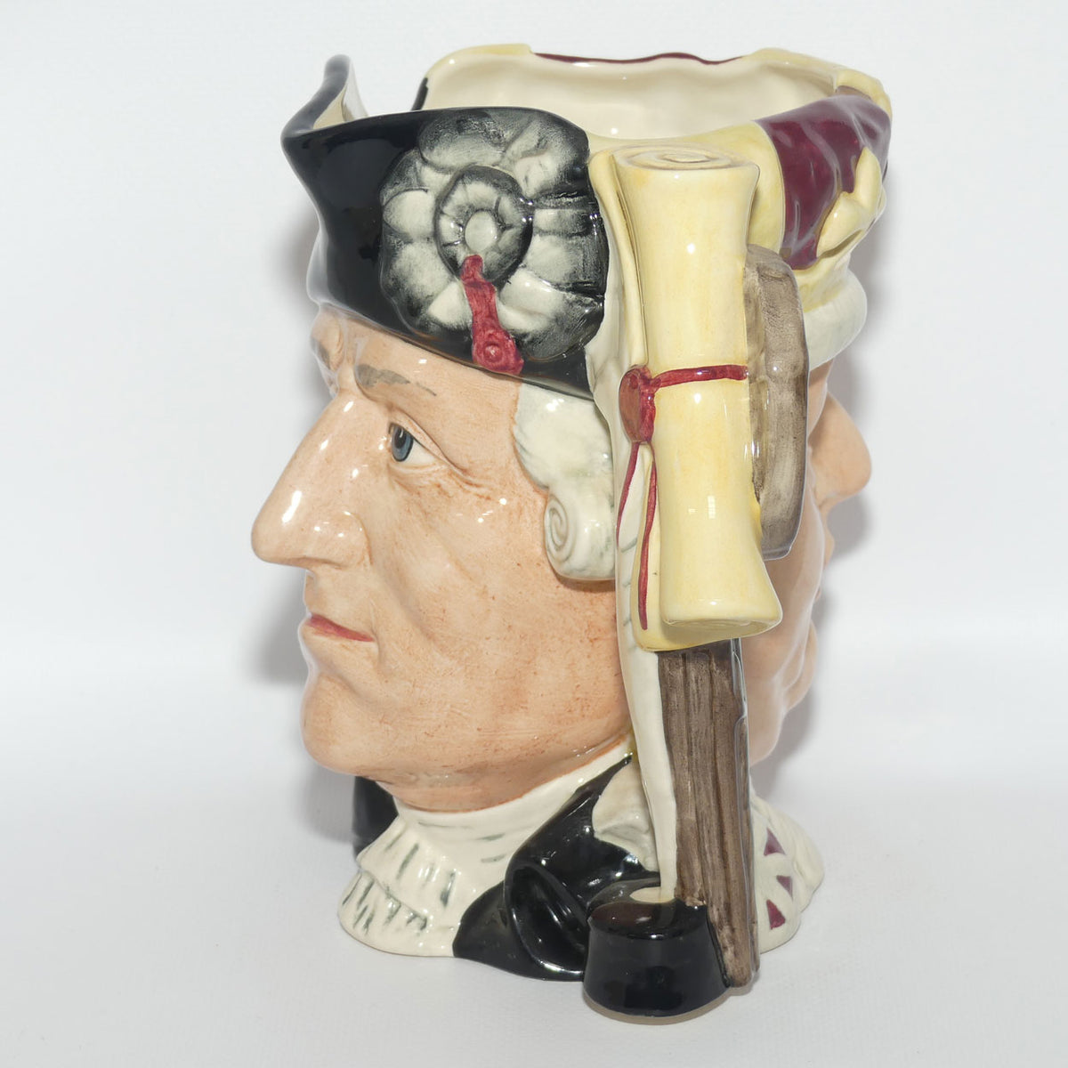 D6749 Royal Doulton large double sided character jug George III and George Washington | LE 3136/9500