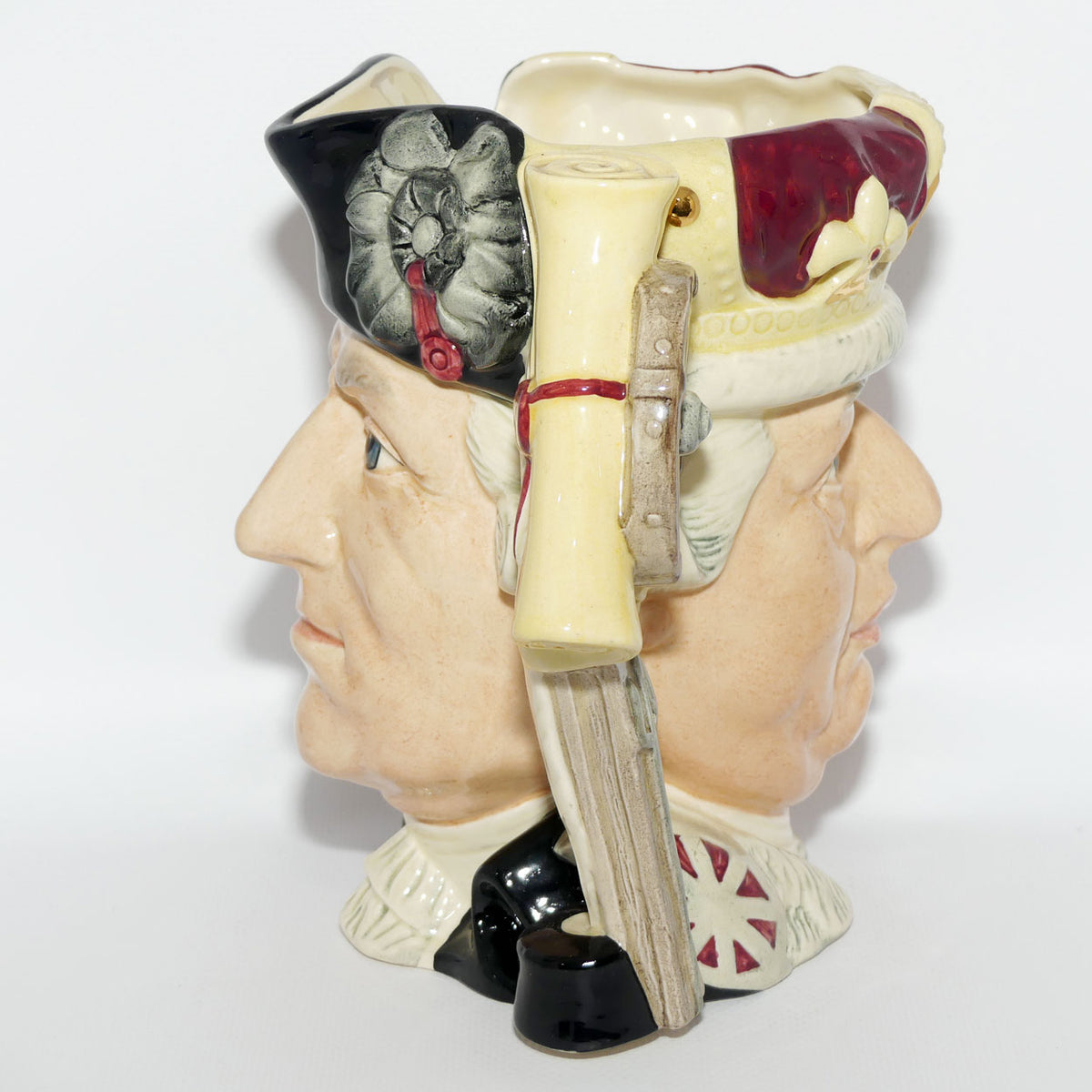 D6749 Royal Doulton large double sided character jug George III and George Washington | LE 6500