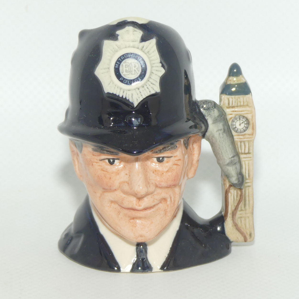 D6763 Royal Doulton miniature character jug London Bobby | Embossed Badge